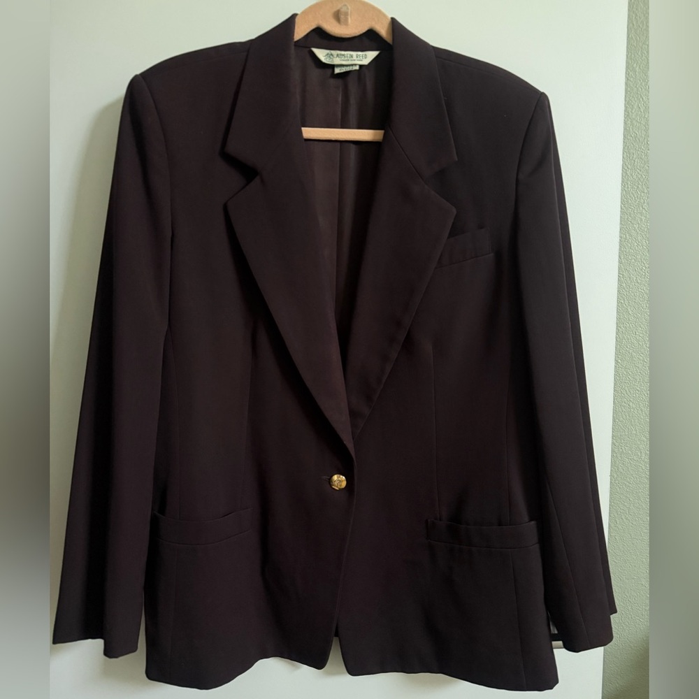 Austin Reed Blazer Vintage Brown Wool Size 14